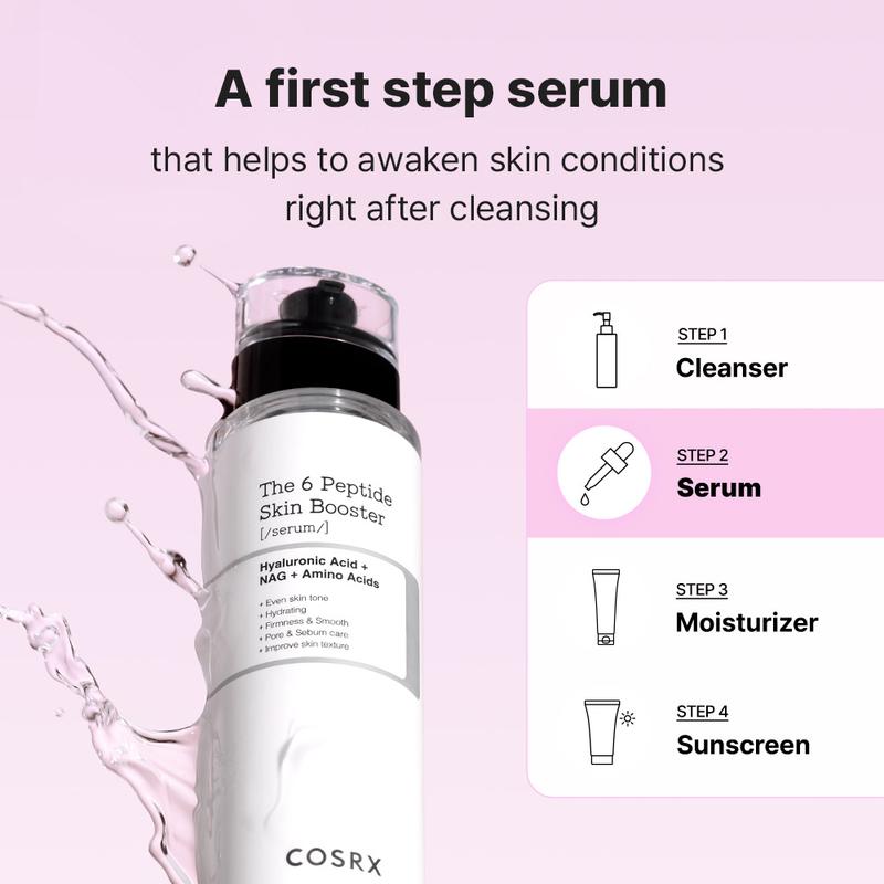 COSRX The 6 Peptide Skin Booster Serum 150ml - 6 Peptides Hyaluronic Acid Niacinamide Amino Acids for Elasticity & Radiance