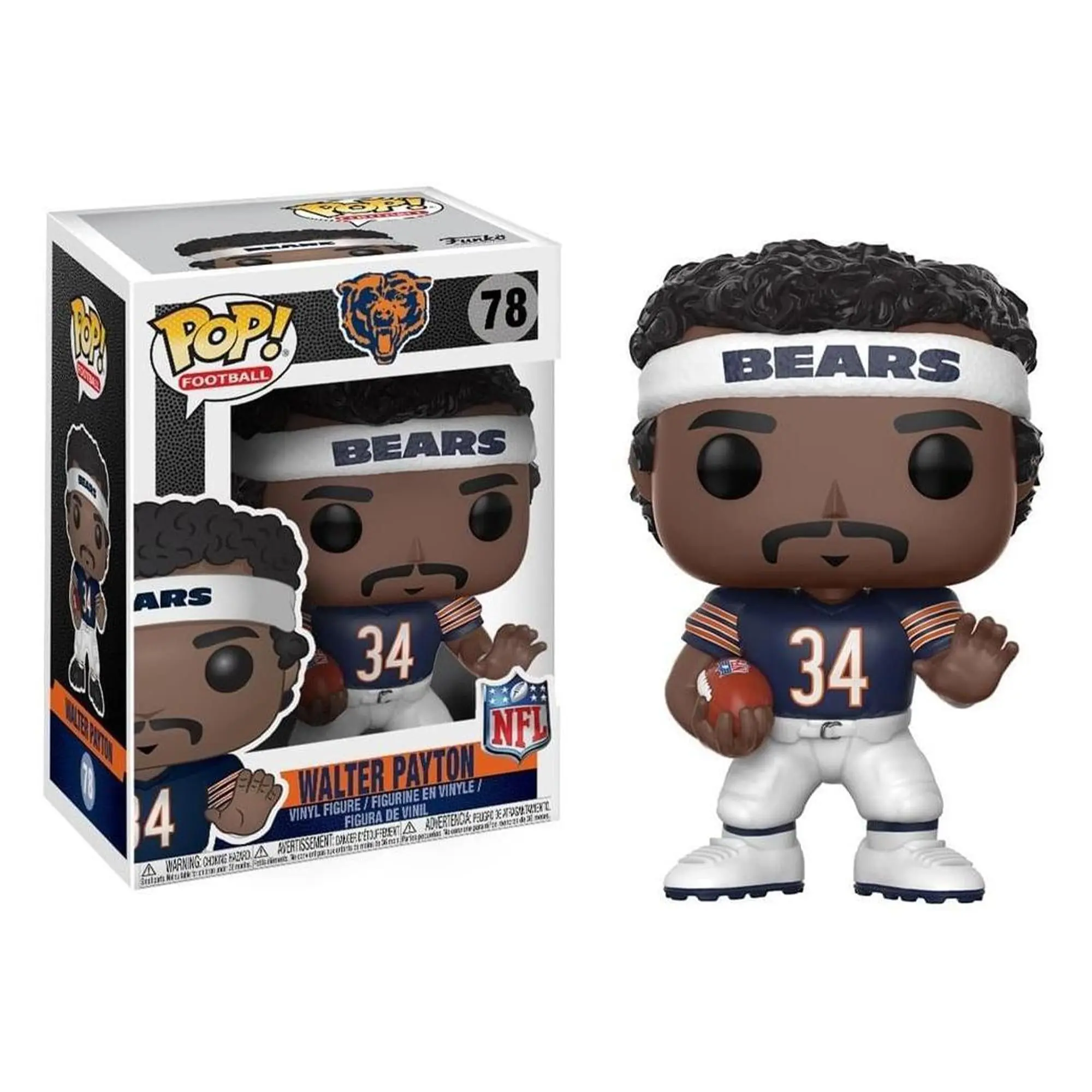 Chicago Bears NFL POP Vinyl Collectible Figurines - Walter Payton Home Themed Figure, Action & Toy Figure for Toys & Hobbies Enthusiasts