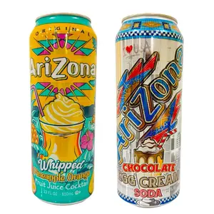 Special Edition Arizona Drinks - Whipped Pineapple Orange & Chocolate Egg Cream Soda - 22 Fl Oz Can - Variety Pack