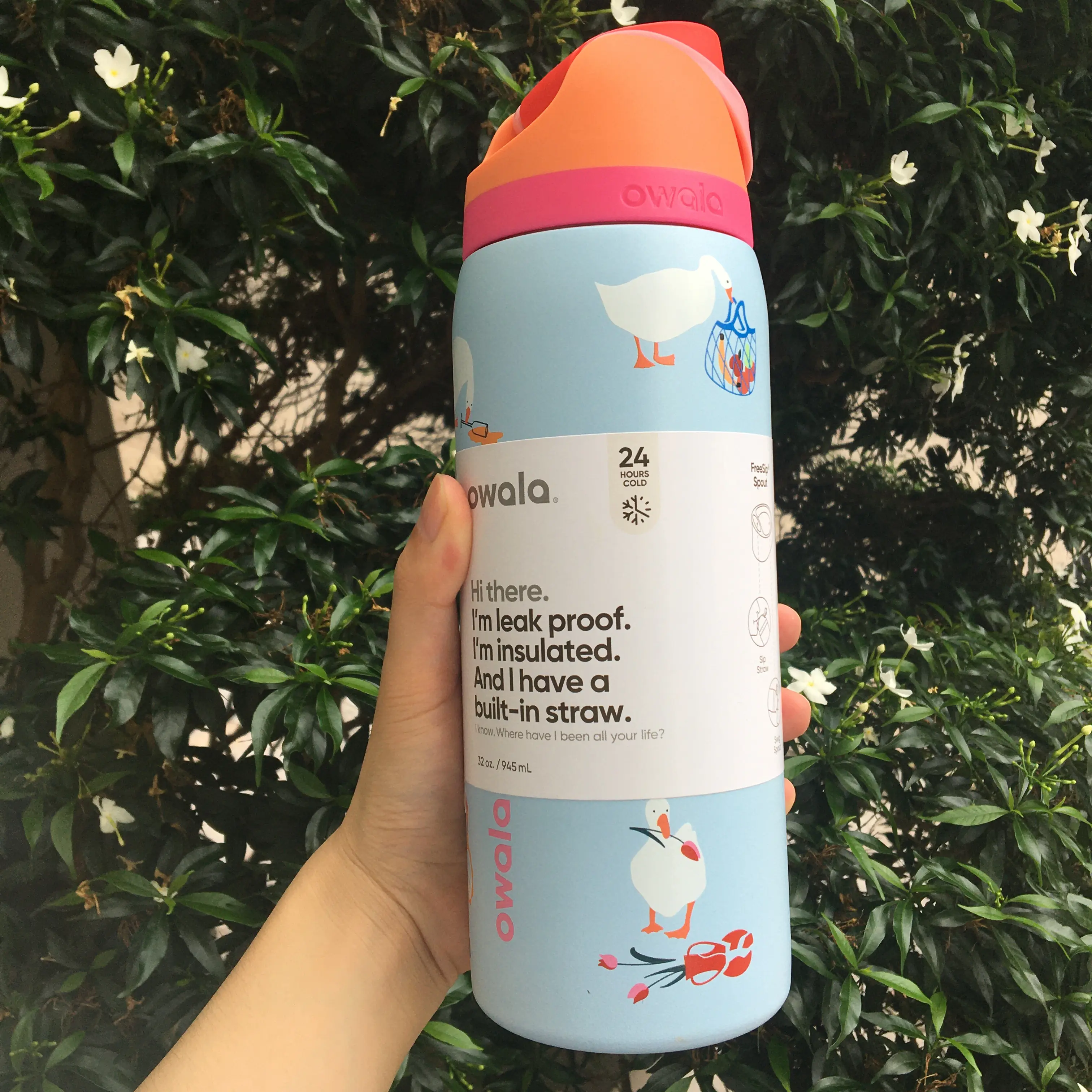 New In Box Owala Silly Goose Freesip 32oz Limited Edition Water Bottle , Suitable for Running Gym Office and School, Gift Idea