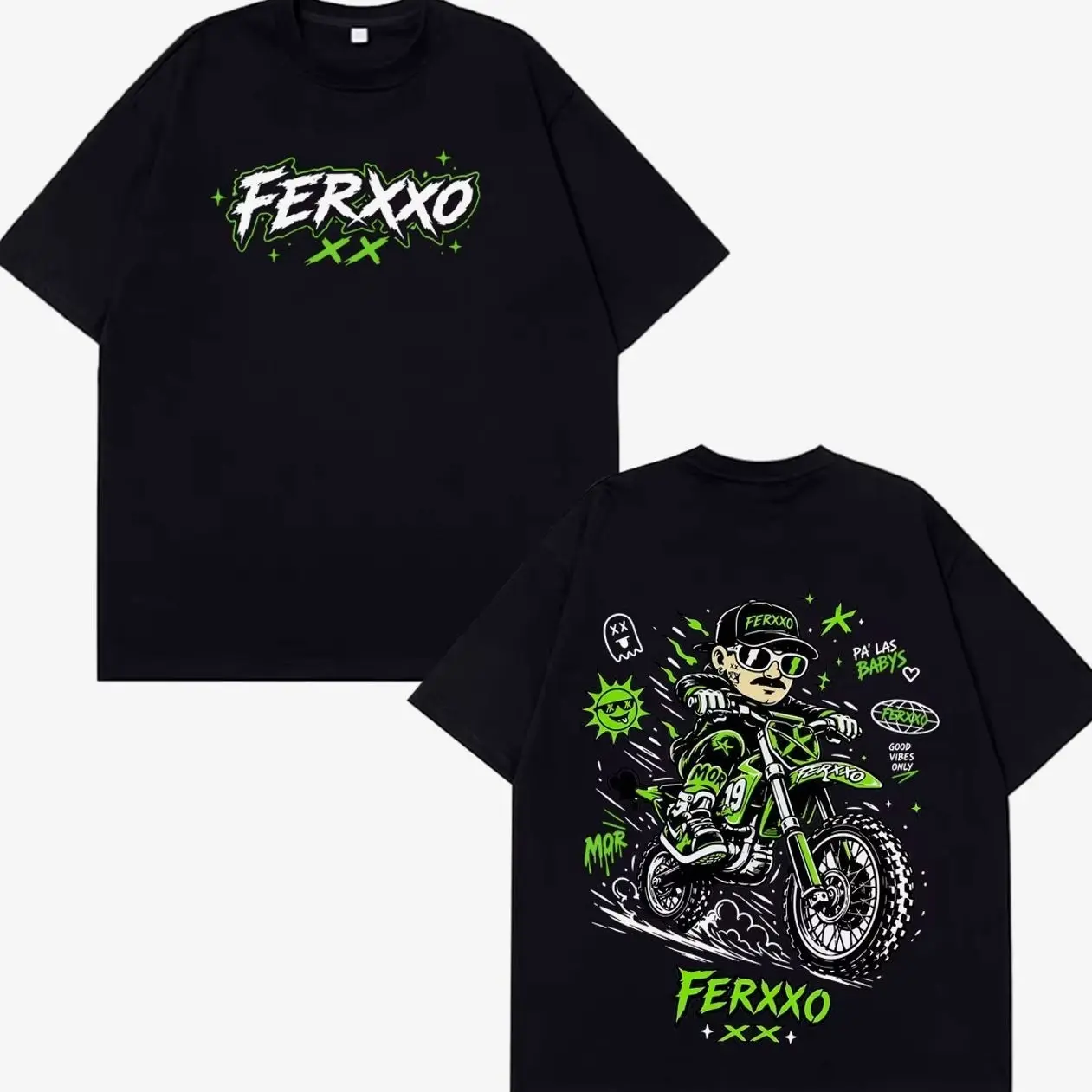 Rapper Feid Ferxxo Tour 2026 Print T-shirt Men Women Hip-hop T-shirts Short-sleeved Cotton Casual Loose Gothic Punk T-shirts Top U