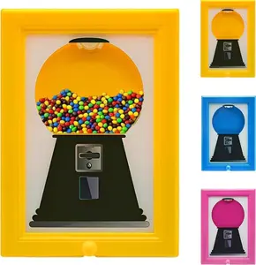 Candy Dispenser Picture Hanging Frame Gumball Machine for Handy Fast Distribution of Candies Nuts Dog & Cat Treats Perfect Birthday & Holiday Gift Wrap Picture Frame