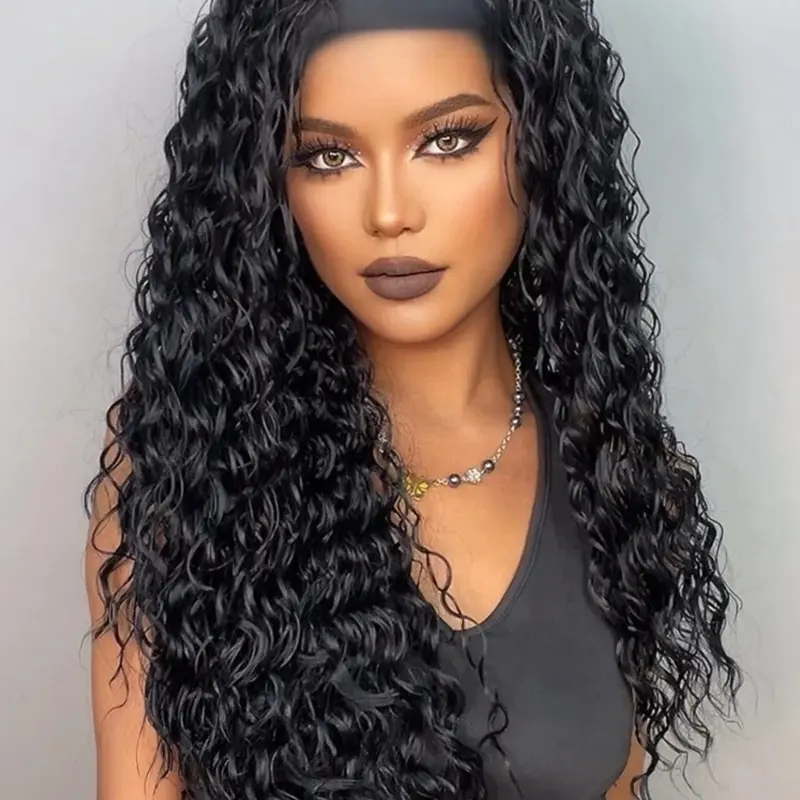 26 Inch Black Long Curly Wigs for Women, Fashion Gorgeous Fluffy Wigs without Bangs, Glueless Curly Wig, Synthetic Full Machine Curly Hair Wigs for Party, Cosplay and Daily Use, Glueless Wear Wig
