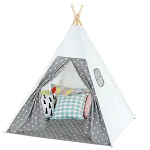 JungleDove Kids Teepee Tent for Indoor & Outdoor Fun – Foldable Playhouse with Carry Case for Boys and Girls Canvas Fabric Portable kids outdoor play