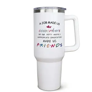 Work Bestie Gifts - Best Friend Birthday Gifts - Work Bestie Tumbler Best Friend Gift for Women 40 oz Tumbler with Handle and Straw, Coworker appreciation gifts,Work Friend Farewell & Birthday Gift