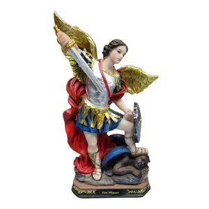 San Miguel Arcangel 8" Inches Tall Azul Saint Michael Archangel Estatua Brand new Warrior and protector Religious Decor