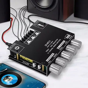 BT-compatible Power Amplifier Board with Subwoofer, 2.1 Channel 50wx2+100w, Dc 12V-24v Audio Amp Module for DIY Home Theater