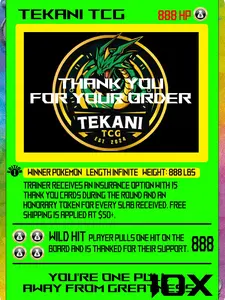 10x TEKANI TCG Thank You Card Top Loader For Pokemon Fans