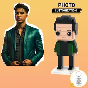 2024 Unique Robby C Custom Brick with Keychain Set Merch Personalized Figure Birthday Graduation Gift