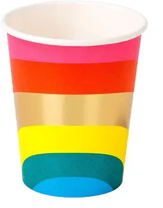 Recyclable Rainbow Paper Party Cups