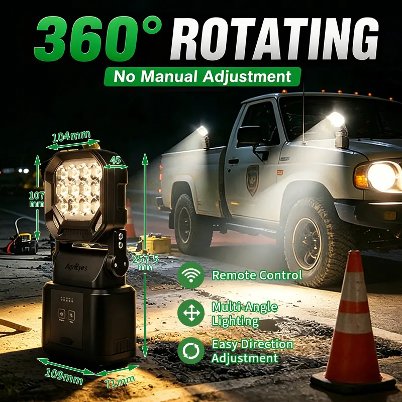 AgriEyes Rechargeable Magnetic LED Work Light –  | Limited-Time Offer/ Magnetic Work Light, High Lumens Flashlight, Rechargeable Magnetic Flashlight，High-Brightness Emergency Safety Light for Trucks, Cars, Trailers & Off-Road Use