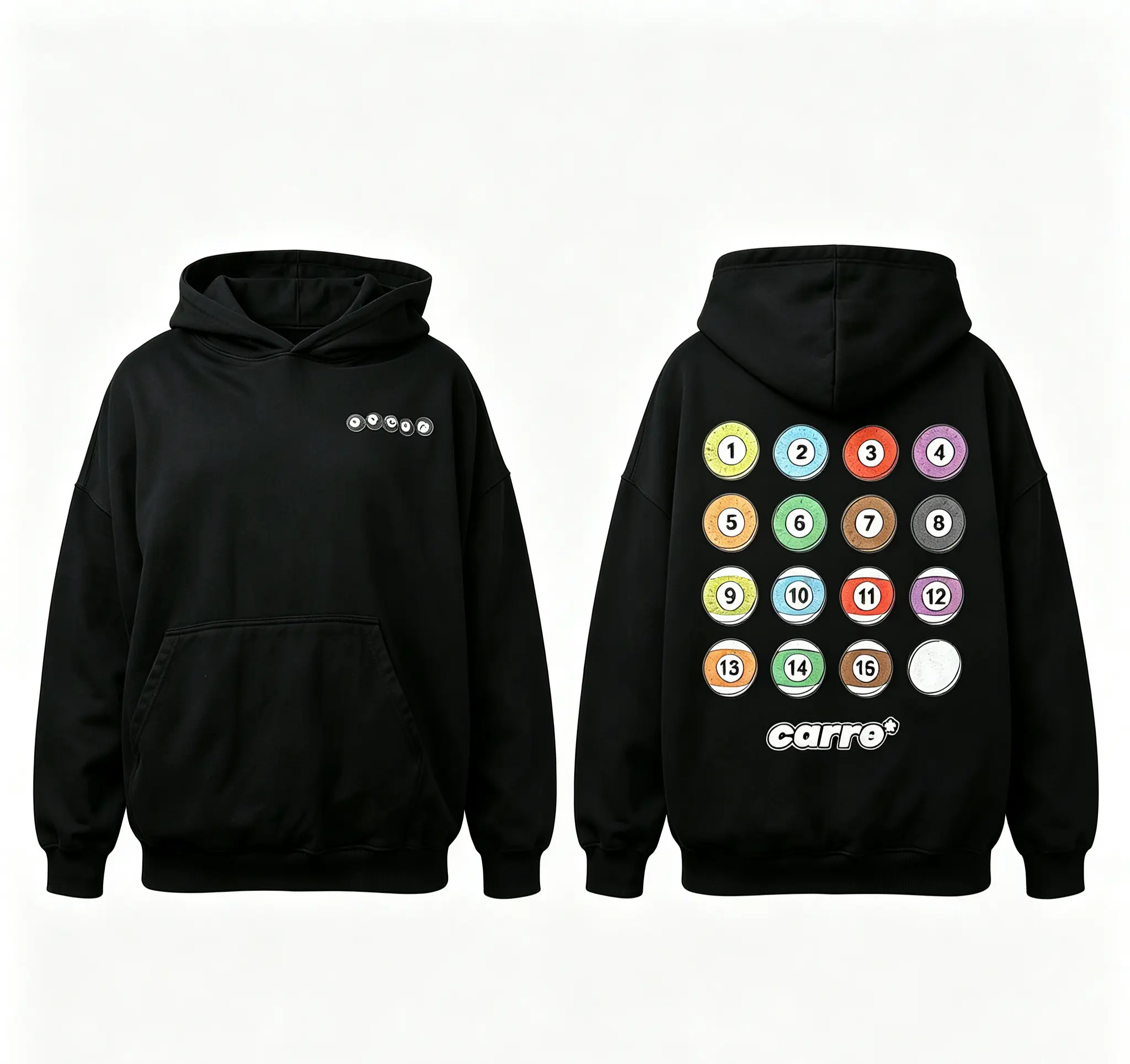 Billiards Pool Ball Graphic Oversized Hoodie | Vintage Retro Streetwear Pullover Sweatshirt for Men & Women | Break Hoodie