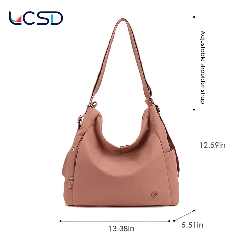 LCSD 2026 Women's High-Capacity Plain Tote Bag - Durable Oxford Cloth, Laces-Equipped, Double Handle, Multi-Function, Casual, Multi-Way Wear All-Match Everyday Handbag