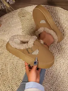 Women's Winter Warm Slippers, Large Size Plush Lining, Soft Sole Indoor Outdoor Use, New Style Ladies Home Shoes, Fuzzy House Slippers