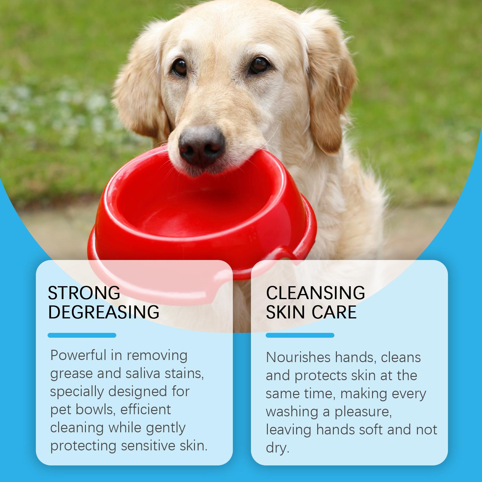 Pet Bowl Cleaner | Safe Dog Cat Dish Soap | Remove Saliva Grease & Odor | Non-Toxic Foaming Cleanser