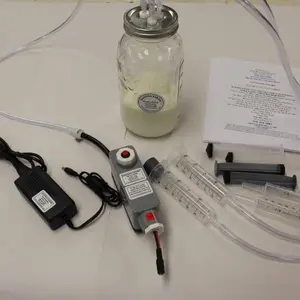 Dansha Farms "Off Grid Pro" Vacuum-Manual Pulse Milker Kit for Goat Sheep Cow 1/2 Gallon 2 Teat USA Made with 12 Volt DC Option Portable & Easy to Use