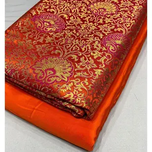 Beautiful silky viscose brocade floral design 44” wide many colors avaible.  Best used for home decor & apparel.  Sold by the yard