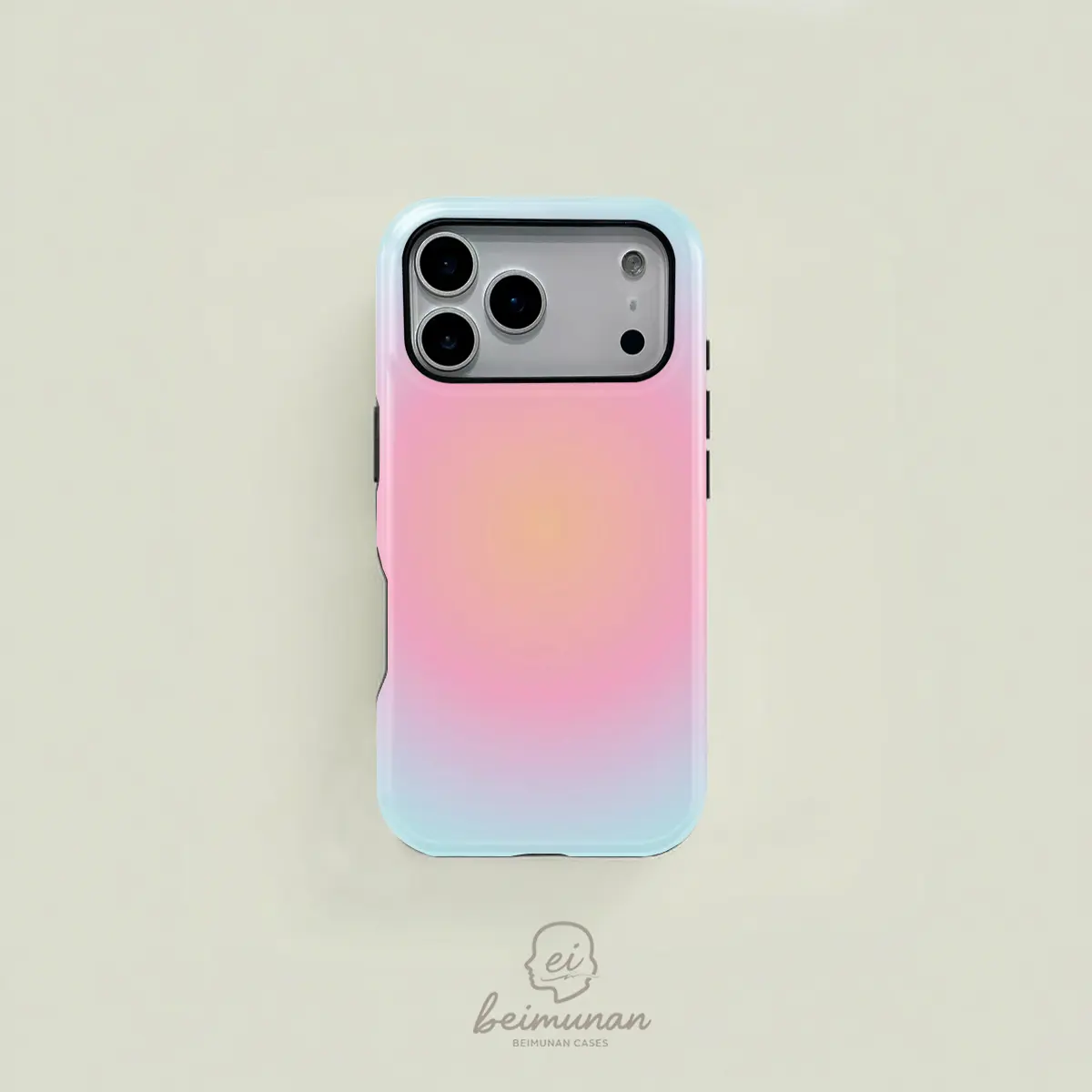 Blue and pink gradient pattern dual-layer protective case, sturdy and durable 2-in-1 case, compatible with iPhone 17/16/15/14/13/12/11 Pro Max/Plus/Pro, and Samsung GalaxyS26/S25/S24/S23 /S22/S21Ultra/Plus series, simple and stylish phone case.