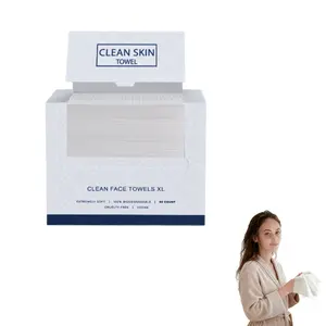 50pcs Face Towels and Wipes, Facial Washcloth, Disposable Makeup Remover Wet Wipes, Super Soft Thick Large Size 25x30cm, Unisex Home Use Business Travel