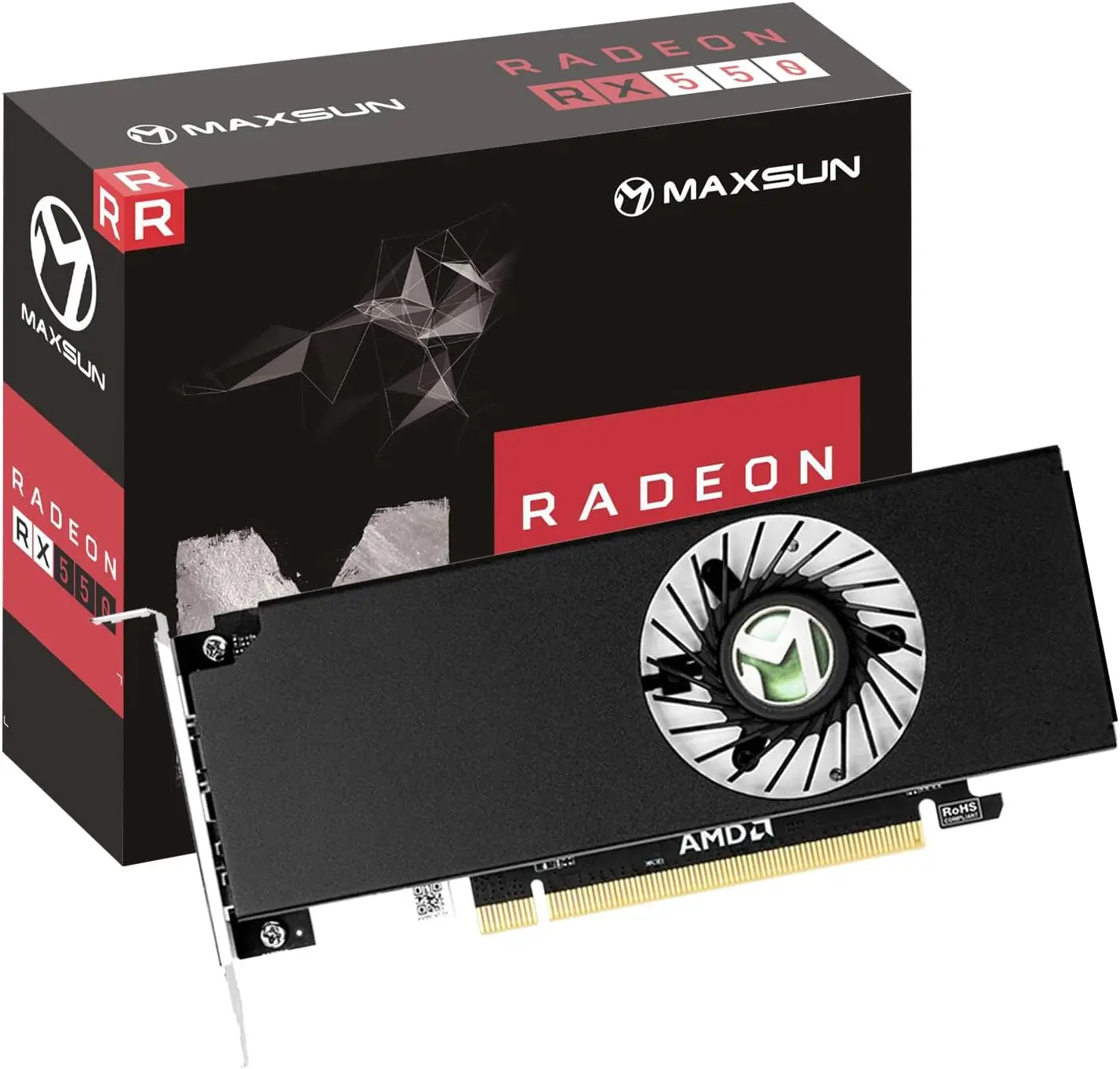 maxsun AMD Radeon RX 550 4GB Low Profile Small Form Factor Video Graphics Card for Gaming Computer PC GPU GDDR5 ITX SFF HDPC 128-Bit DirectX 12 PCI Express X16 3.0, HDMI, DisplayPort