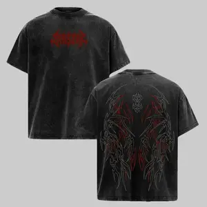 Men's Berserk Pump Cover Short-Sleeve Round Neck T-Shirt - Classic Seamless Heavy Cotton Apparel, Vintage Washed Oversized Gym Streetwear Top, Dark Aesthetic Unisex Loose Soft Fit for Workout, Casual T-Shirts