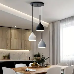 Modern Pendant Light with Detachable Metal Shade, Hardwired Ceiling Mount, Ideal for Kitchen Island, Bar, Bedroom, Dining Room