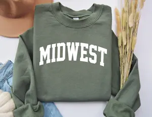 Midwest Sweatshirt, Midwestern Crewneck Sweatshirt, Midwest Travel Gift, Midwesterner Sweater, Midwest Souvenir, Midwest Bachelorette, Trendy Varsity Shirt