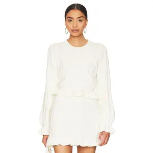 Show Me Your Mumu Ridley Ruffle Sweater in Cream