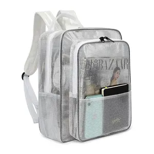 Anti-static Full PVC Dust-free Bag Backpack Transparent Mesh Double Shoulder Bag Backpack Tool Bag Cleanroom Clean Backpack