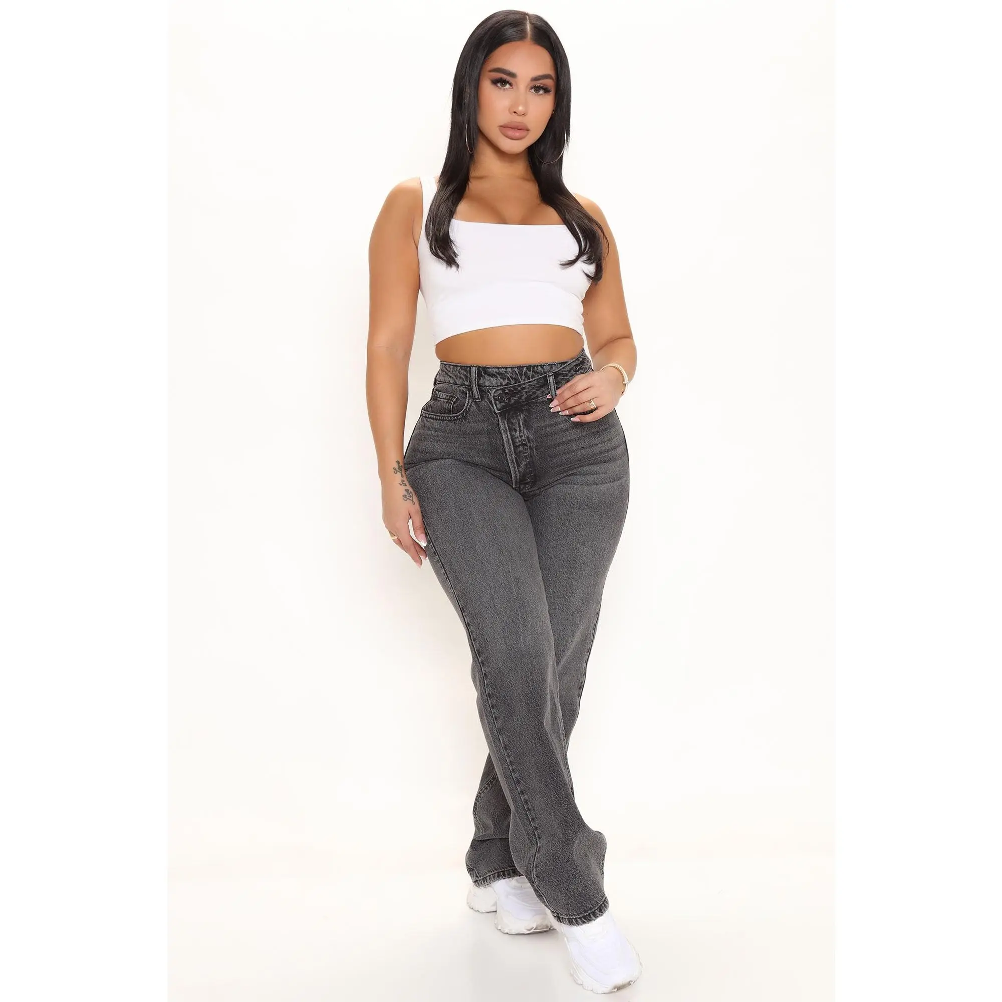 The Crossover Straight Leg Jeans - Black The Crossover Straight Leg Jeans - Black