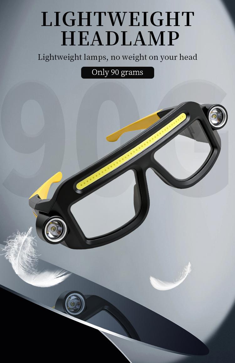 XTE Multi-Functional Eyeglass Light, TYPE-C Rechargeable, Portable COB LED Work Light for Repair & Outdoor Use