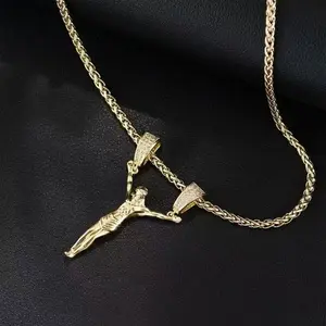 GAbriel Jesus Christ Pendant Necklace for Men and Women3D Christ Charm with  Double-Lock Clasps, 24 inches Chain, Religious Gold Plated Jewelry Gift for Fashion Lovers