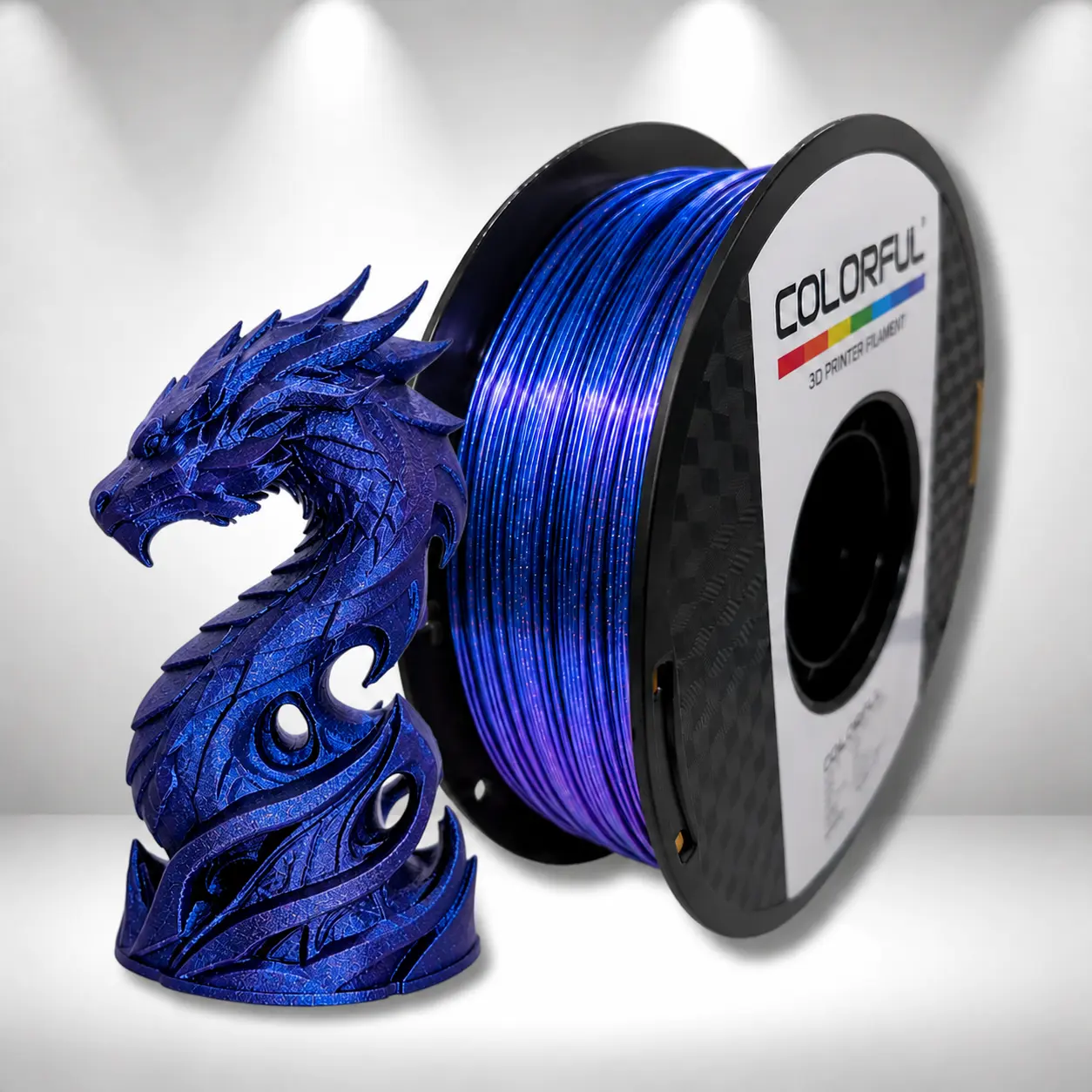 COLORFUL Galaxy PLA -Blue/Purple 3D Printer Filament, Shining 3D Printing Filament, Color Changing Glitter, Different Color by Light, PLA Filament 1.75mm Dimensional Accuracy +/- 0.05mm,Magic