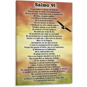 Salmo 91 Spanish Bible Verse Eagle Sunset Framed Canvas Wall Art Modern Christian Spanish Home Decor Scripture Art Mother's Day Gift for Mom Graduation Gift
