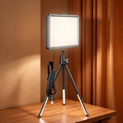 6-Inch LED Video Light Panel, Photographic Fill Light with Multiple Filters & Retractable Tripod, Professional Studio LED Video Light Kit for Camera Photography, Online Streaming, Makeup, Selfie and Portrait Lighting, Photography Lights