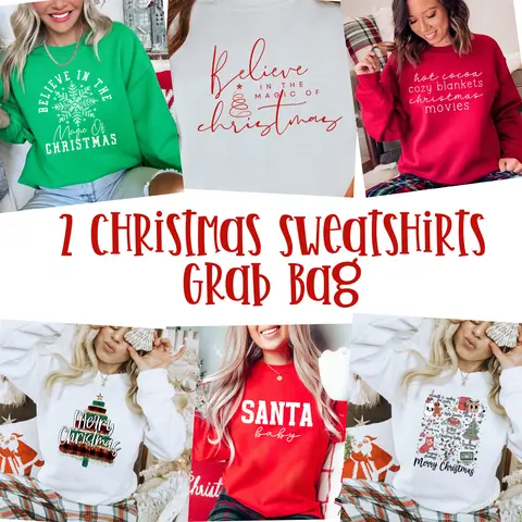 Women's Christmas Hoodie & Sweatshirt Grab Bag, Stylish Women's Tops for Holiday Wear
