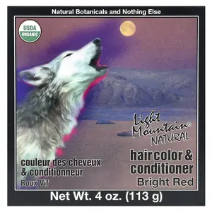 Light Mountain Natural Hair Color & Conditioner, Bright Red, 4 oz (113 g)