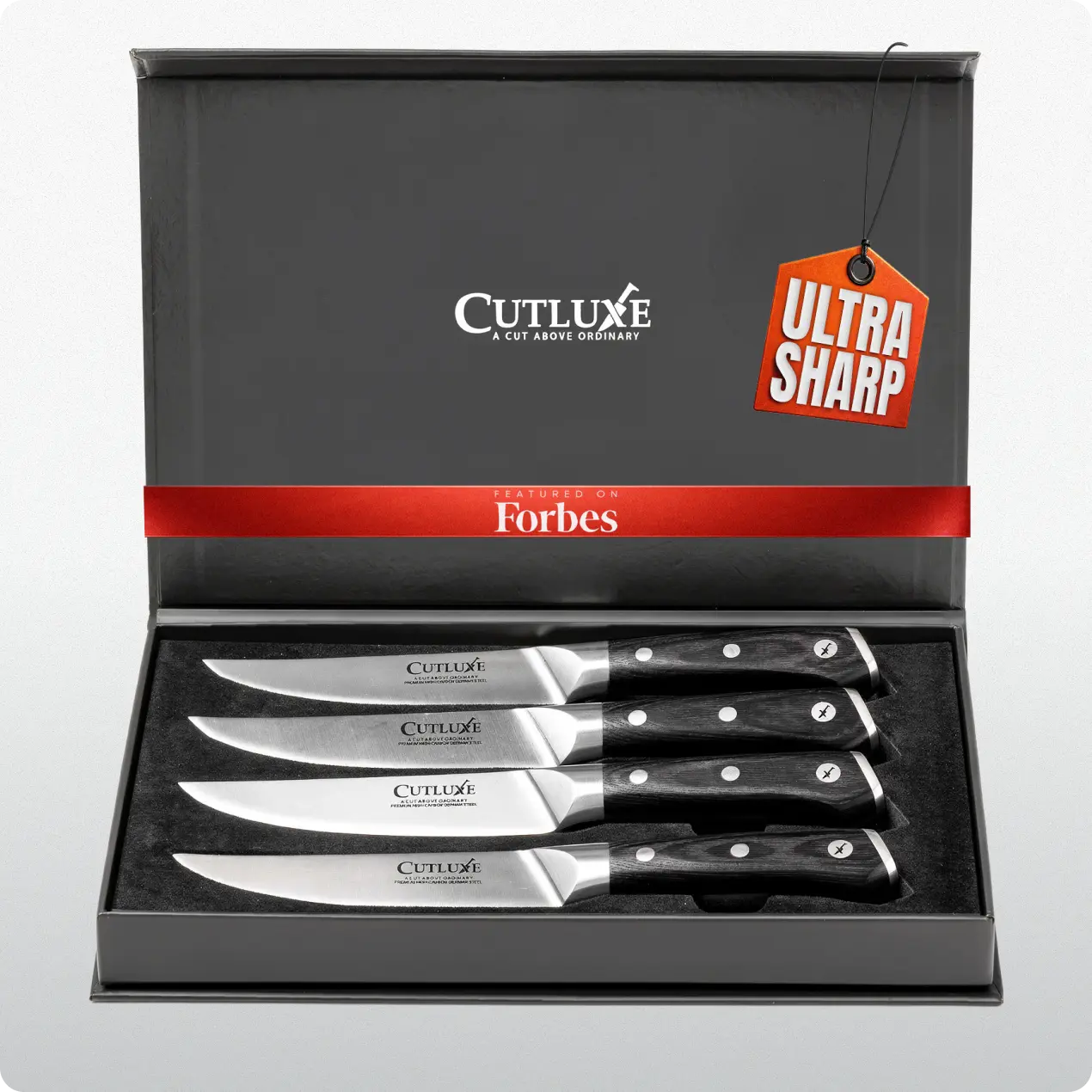 Cutluxe Straight Edge Steak Knives Set 4-Piece Cutluxe Straight Edge Steak Knives Set 4-Piece