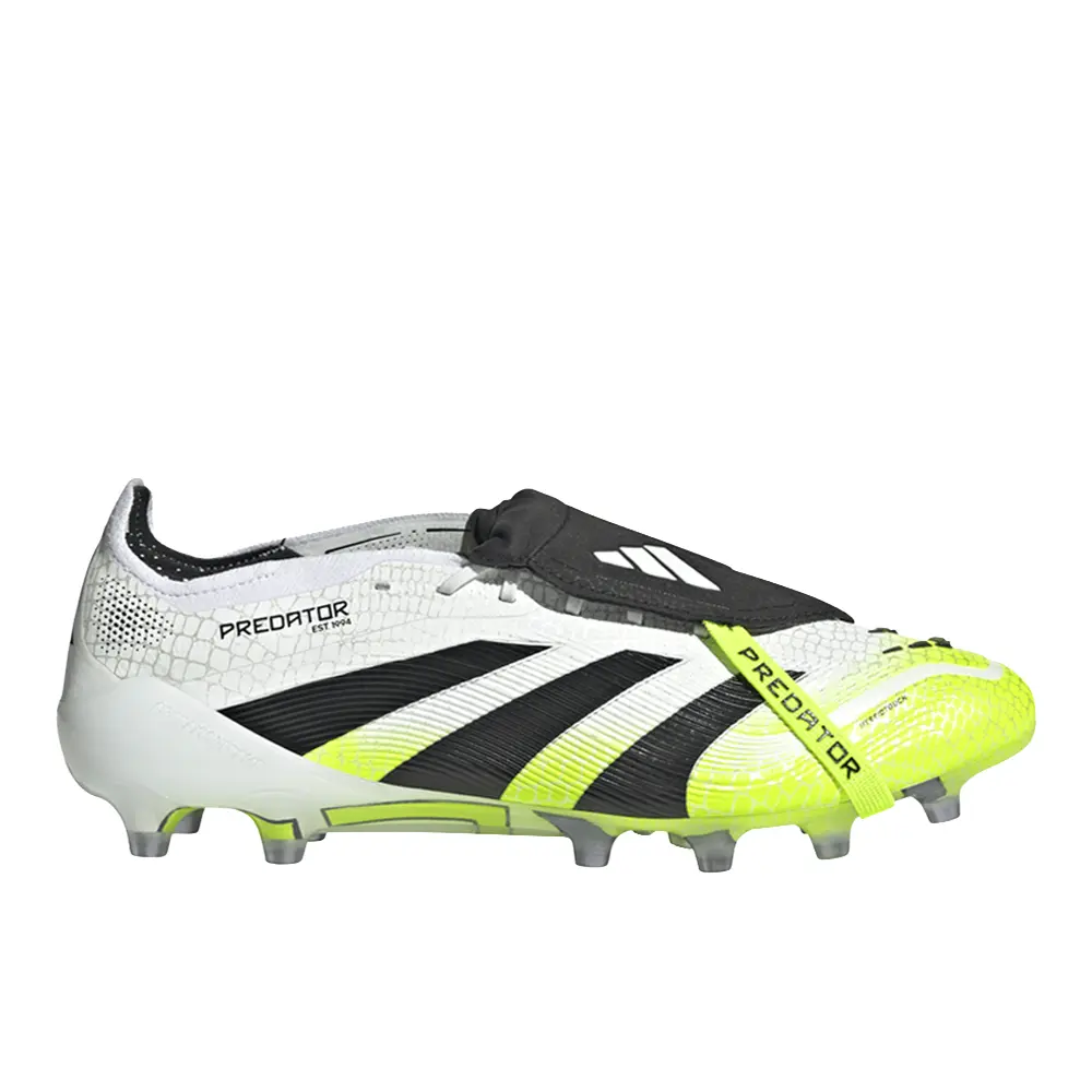 adidas Mens Predator Elite Fold-Over Tongue Artificial Grass Soccer Cleats - White, Yellow adidas Mens Predator Elite Fold-Over Tongue Artificial Grass Soccer Cleats - White, Yellow
