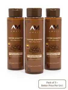 KIT DE 3 SHAMPOO DE CAFE COLOMBIANO | AMELI HAIR CARE