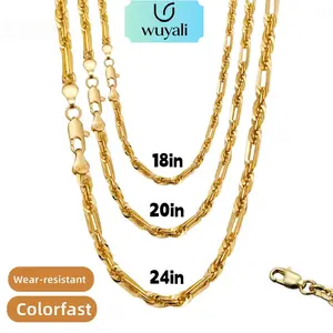 Milano Rope Chain Necklace - Gold-Plated Unisex Fashion Costume Jewelry with Multi-Angled Light Refraction Design, Available in 18in, 20in, 24in Sizes