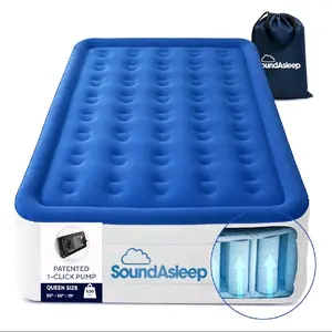 SoundAsleep Dream Series Air Mattress Queen Size Double-Height Inflatable Bed with ComfortCoil Technology & Patented Pump for Home Guests Camping