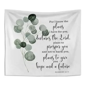 Bible Verse Tapestry - Neutral, 50x60 Inch Jesus Tapestry, Christian Gifts fo...