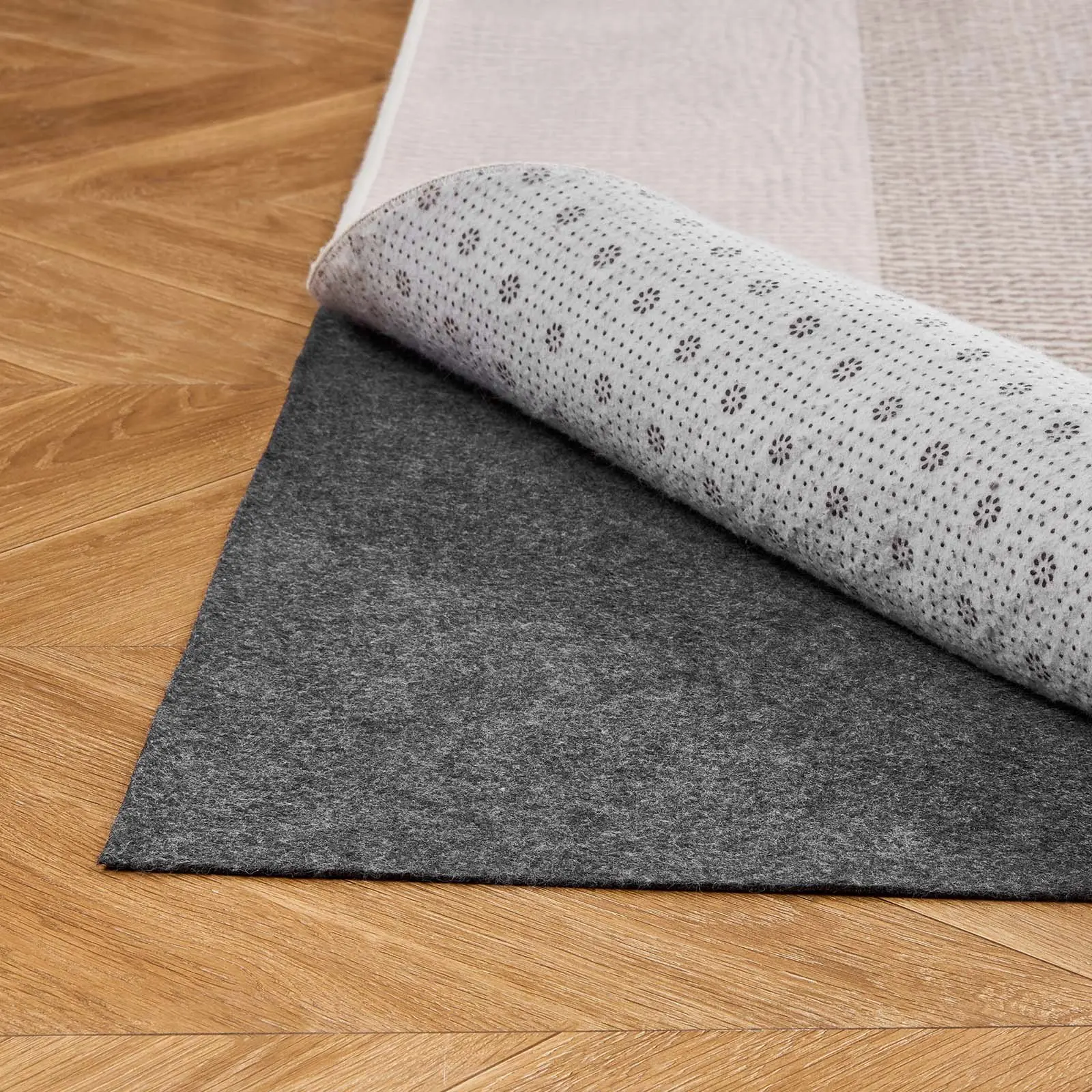 【Summerfinds】VEVOR 10x14 ft Dual-Layered Polyester/TPR Rug Pad, Soft Felt Texture Cushion, Non-Slip Rubber Gripper, Waterproof Floor Protection for All Floors & Finishes, Carpet Securer