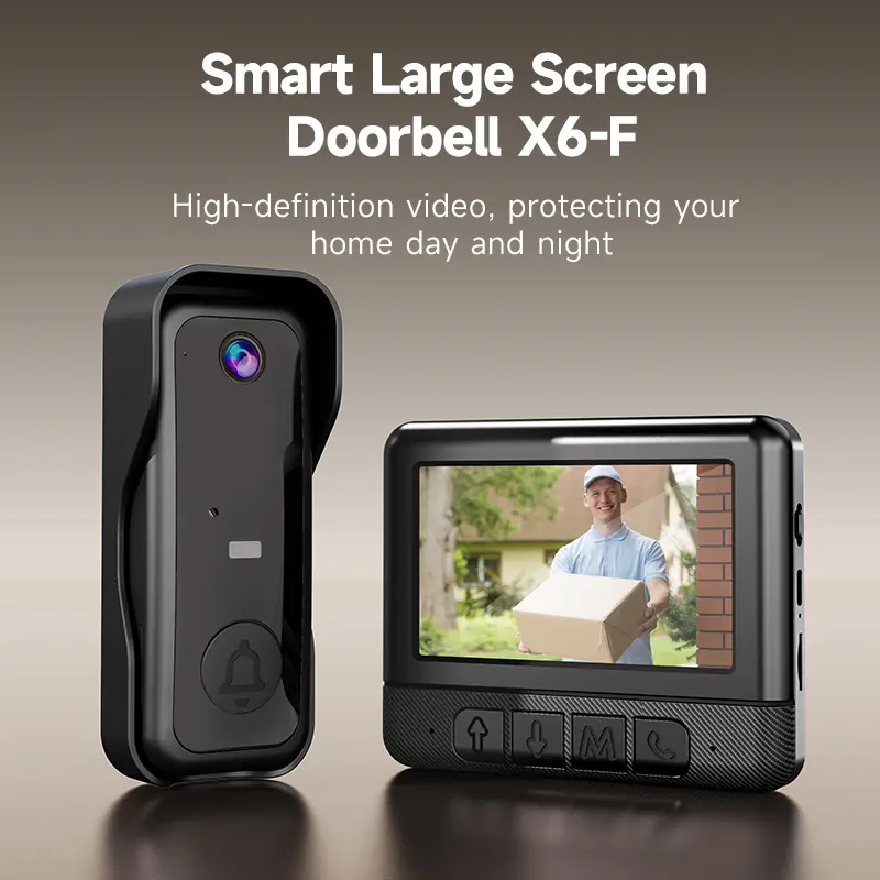X6-F Smart Large Screen Wireless Doorbell Camera, Home Security Camera with Long Battery Life, Night Fill Light, 2-Way Intercom, Remote Monitoring