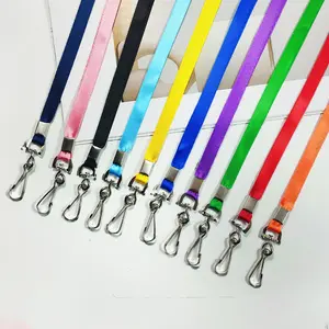 5 Pieces Integrated Buckle Neck Work Badge Solid Color Strap Neck Lanyard, Conference Lanyard, Good-looking Lanyards for Business and Events 10 Colors for Your Choice