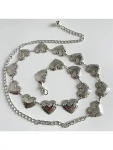 Retro women's belt; women's metal heart chain belt; tassel waist chain belt; women's ornamental metal body jewelry