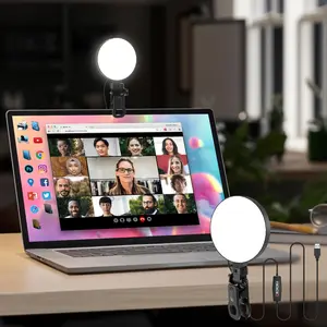 3.5inch Ring Light for Laptop, 61 LED Dimmable Video Conference Lighting, Portable USB Plug Clip-on Ring Light for Computer Laptop iPad Phone for Selfie Work Study Zoom Meeting Live Streaming Makeup