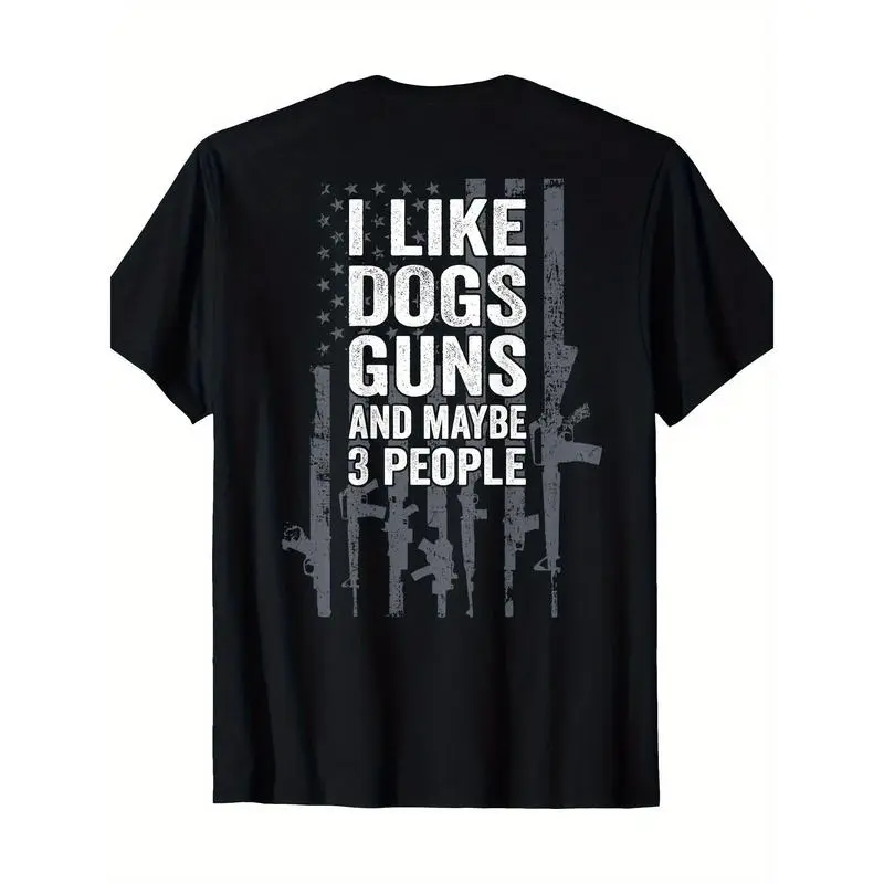 Men's Stylish 100% Cotton Graphic Streetwear Short-Sleeve Round Neck Tee, Casual Menswear Top for Everyday Wear, TikTok Trending Fashion