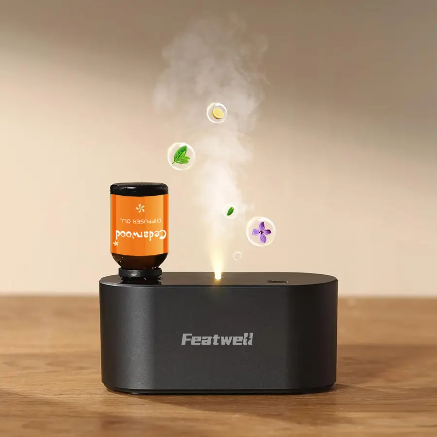 Waterless Diffuser for Essential Oil Nebulizer,Battery Operated Mini Scent Air Machine, Aromatherapy Atomizing Diffuser, 3 Mist Modes, Cycle Start for